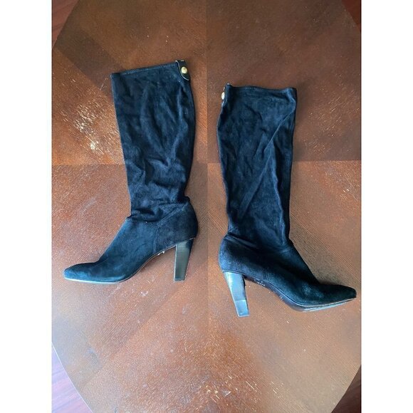 Coach Women's Black Suede Knee High Boots - 8.5B - Flawed - Picture 4 of 13